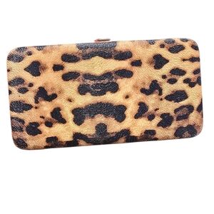 Leopard Print Evening Clutch - Brown and Black